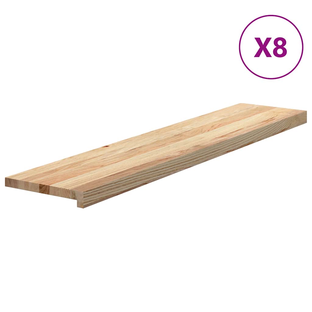 Stair Treads 8 pcs Untreated 120x25x2 cm Solid Wood Oak