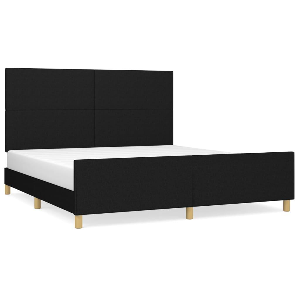 Bed Frame without Mattress Black 152x203 cm Queen Fabric