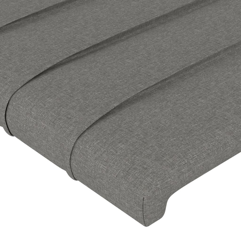 Bed Frame without Mattress Dark Grey 152x203 cm Queen Fabric