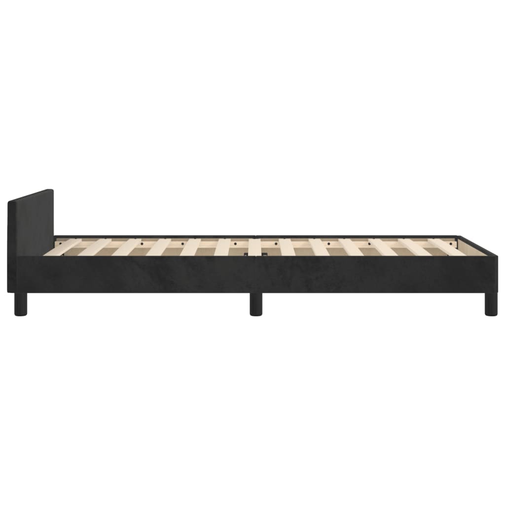 Bed Frame without Mattress Black 107x203 cm King Single Size Velvet