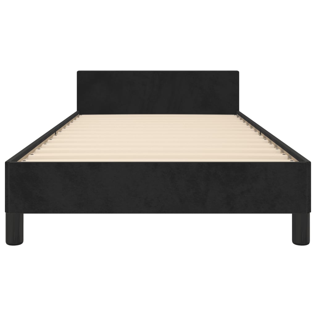 Bed Frame without Mattress Black 107x203 cm King Single Size Velvet