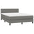 Box Spring Bed with Mattress Dark Grey 137x187 cm Double Size Fabric