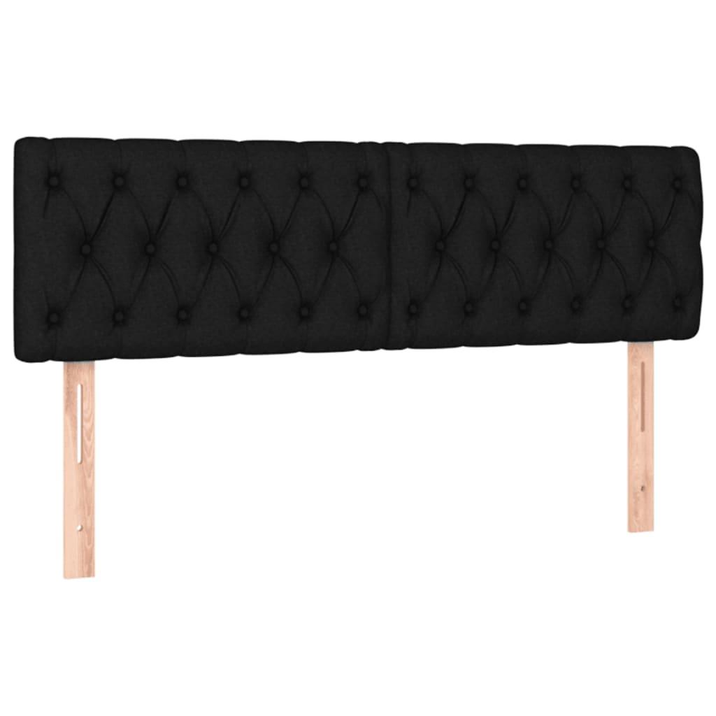 Box Spring Bed with Mattress Black 137x187 cm Double Size Fabric