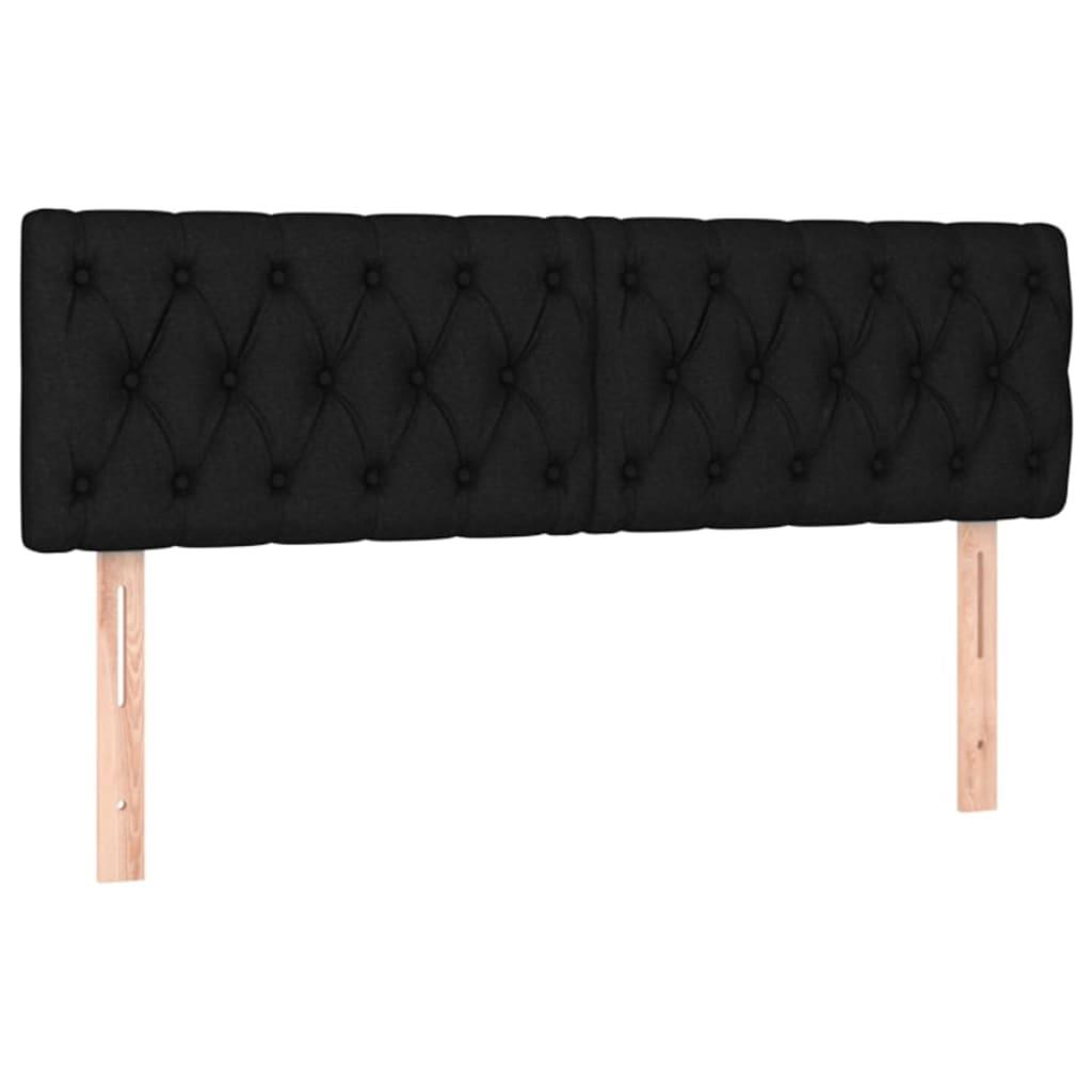 Box Spring Bed with Mattress Black 153x203 cm Queen Size Fabric