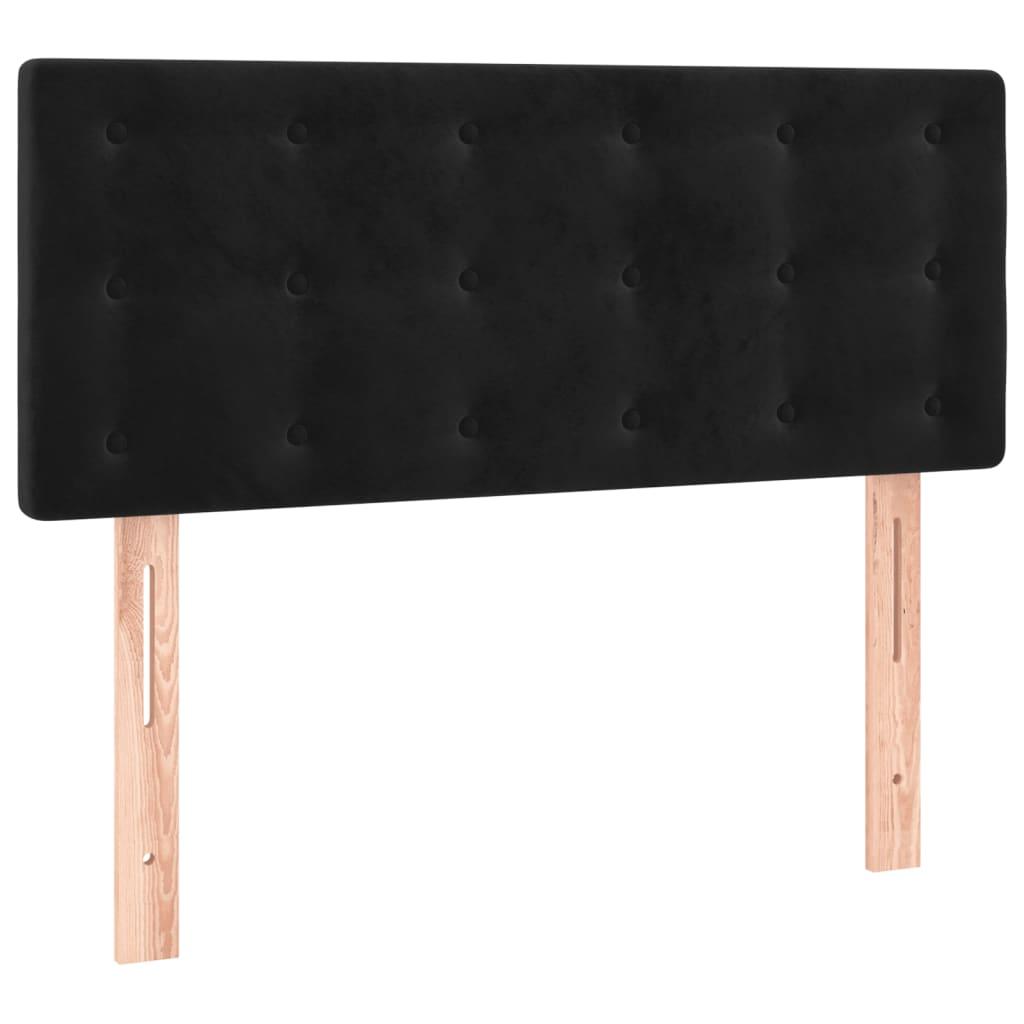 Box Spring Bed with Mattress Black 106x203 cm King Single Size Velvet