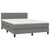 Box Spring Bed with Mattress&LED Dark Grey 137x187 cm Double Size Fabric