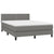 Box Spring Bed with Mattress&LED Dark Grey 153x203 cm Queen Size Fabric