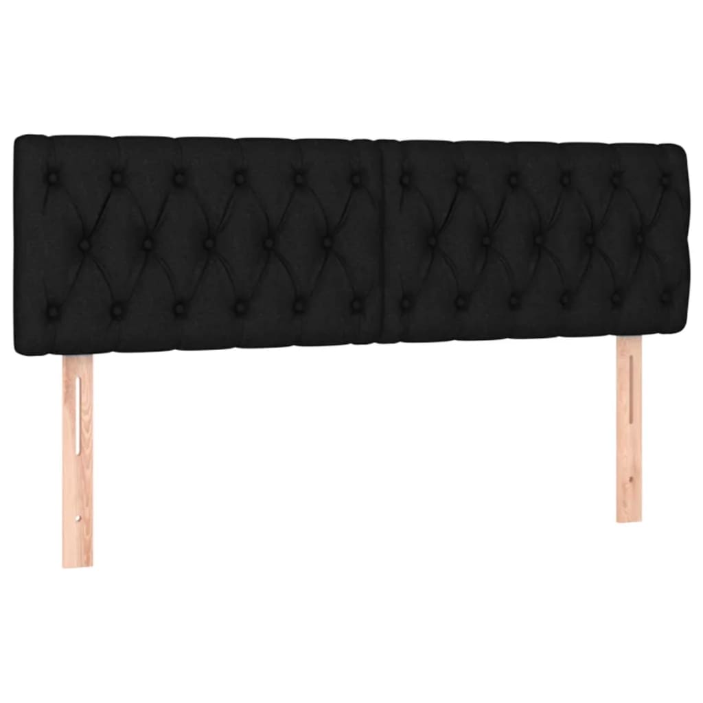 Box Spring Bed with Mattress&LED Black 152x203 cm Queen Fabric