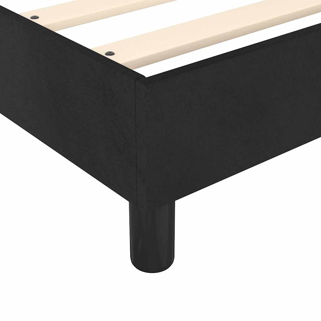 Box Spring Bed with Mattress&LED Black 107x203 cm King Single Size Velvet