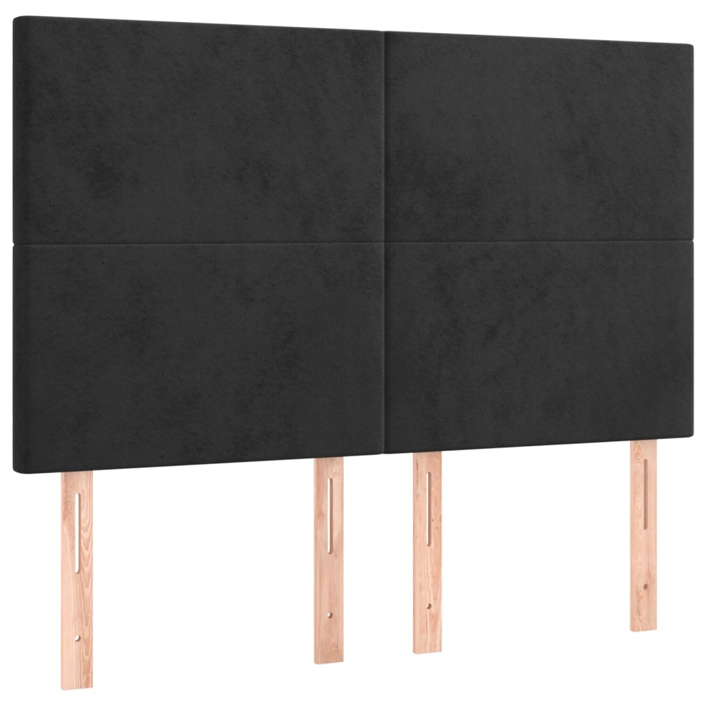 Box Spring Bed with Mattress Black 153x203 cm Queen Size Velvet