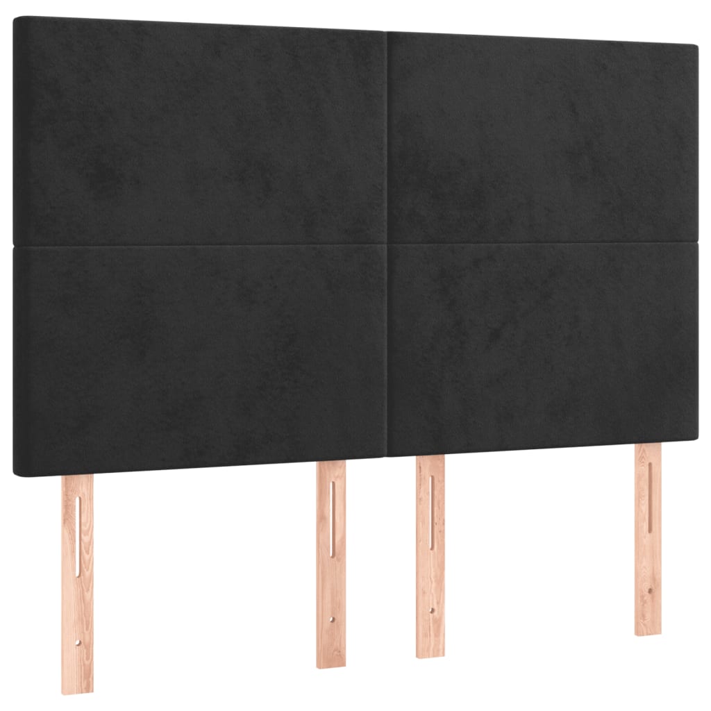 Box Spring Bed with Mattress Black 153x203 cm Queen Size Velvet