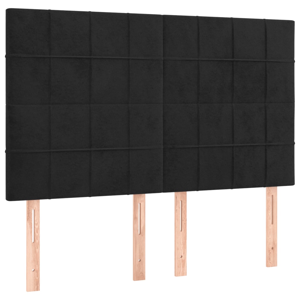 Box Spring Bed with Mattress Black 152x203 cm Queen Velvet