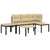 Garden Bench Set with Cushions 4 pcs Black Powder-coated Steel