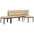 Garden Bench Set with Cushions 3 pcs Black Powder-coated Steel