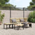 Garden Bench Set with Cushions 3 pcs Black Powder-coated Steel