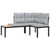 Garden Bench Set with Cushions 5 pcs Black Powder-coated Steel