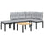 Garden Bench Set with Cushions 4 pcs Black Powder-coated Steel