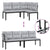 Garden Bench Set with Cushions 4 pcs Black Powder-coated Steel