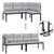 6 Piece Garden Sofa Set with Cushions Black Powder-coated Steel