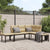 4 Piece Garden Sofa Set with Cushions Black Powder-coated Steel