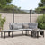 4 Piece Garden Sofa Set with Cushions Black Powder-coated Steel