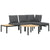 4 Piece Garden Sofa Set with Cushions Black Aluminium