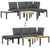 4 Piece Garden Sofa Set with Cushions Black Aluminium