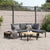 4 Piece Garden Sofa Set with Cushions Black Aluminium