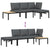 3 Piece Garden Sofa Set with Cushions Black Aluminium