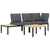 3 Piece Garden Sofa Set with Cushions Black Aluminium