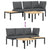 3 Piece Garden Sofa Set with Cushions Black Aluminium