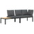 2 Piece Garden Sofa Set with Cushions Black Aluminium