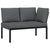 2 Piece Garden Sofa Set with Cushions Black Aluminium