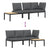 2 Piece Garden Sofa Set with Cushions Black Aluminium