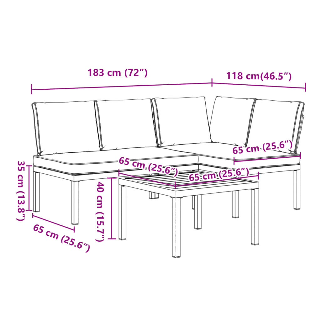 3 Piece Garden Sofa Set with Cushions Black Aluminium