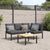 3 Piece Garden Sofa Set with Cushions Black Aluminium