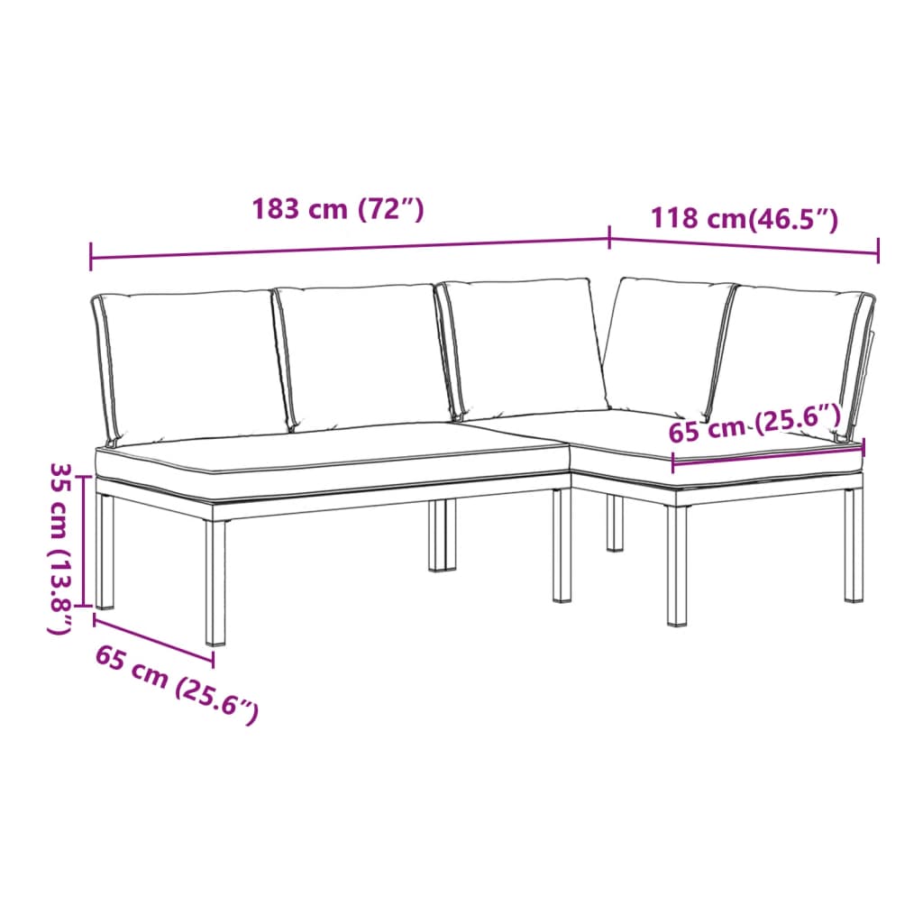 2 Piece Garden Sofa Set with Cushions Black Aluminium