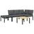 4 Piece Garden Sofa Set with Cushions Black Aluminium