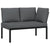 4 Piece Garden Sofa Set with Cushions Black Aluminium