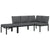 3 Piece Garden Sofa Set with Cushions Black Aluminium