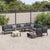 7 Piece Garden Sofa Set with Cushions Black Aluminium