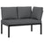 6 Piece Garden Sofa Set with Cushions Black Aluminium