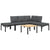 5 Piece Garden Sofa Set with Cushions Black Aluminium