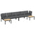 4 Piece Garden Sofa Set with Cushions Black Aluminium