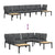 4 Piece Garden Sofa Set with Cushions Black Aluminium