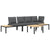 4 Piece Garden Sofa Set with Cushions Black Aluminium