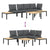 4 Piece Garden Sofa Set with Cushions Black Aluminium