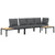 3 Piece Garden Sofa Set with Cushions Black Aluminium