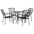 Stackable Garden Chair Set 5 Piece Anthracite Powder-coated Steel