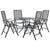 Reclining Garden Chair Set 5 Piece Anthracite Powder-coated Steel